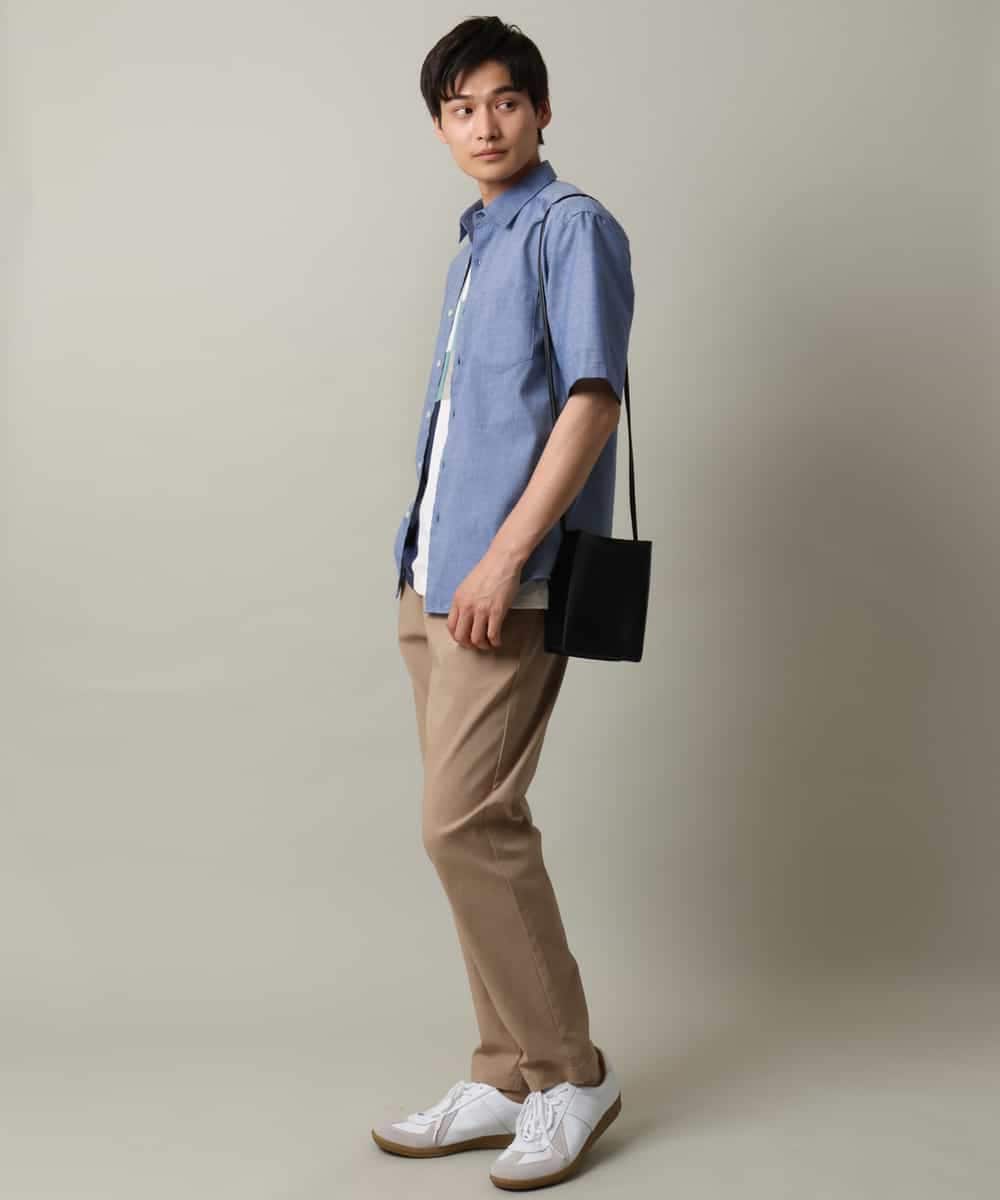 KHBHV70049 a.v.v MEN(アー・ヴェ・ヴェ) 【定番アイテム】リネン混シャツ　半袖（さらリネシリーズ） ダークグレー