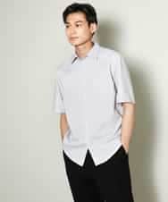 KHBHV70049 a.v.v MEN(アー・ヴェ・ヴェ) 【定番アイテム】リネン混シャツ　半袖（さらリネシリーズ） ダークグレー