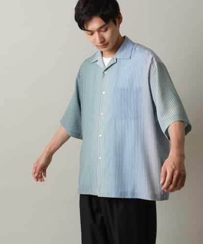 KHBHV73069 a.v.v MEN 【接触冷感】グラデーションストライプオープンカラーシャツ