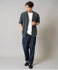 KHBHV77049 a.v.v MEN(アー・ヴェ・ヴェ) 【接触冷感】バンドカラーシャツ 5分袖（セットアップ可）リライトシリーズ3 ベージュ
