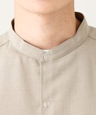 KHBHV77049 a.v.v MEN(アー・ヴェ・ヴェ) 【接触冷感】バンドカラーシャツ 5分袖（セットアップ可）リライトシリーズ3 ベージュ