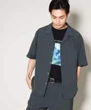 KHBHV78049 a.v.v MEN(アー・ヴェ・ヴェ) 【接触冷感】オープンカラーシャツ 5分袖（セットアップ可）リライトシリーズ3 ダークグレー