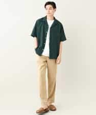 KHBHV78049 a.v.v MEN(アー・ヴェ・ヴェ) 【接触冷感】オープンカラーシャツ 5分袖（セットアップ可）リライトシリーズ3 ダークグレー