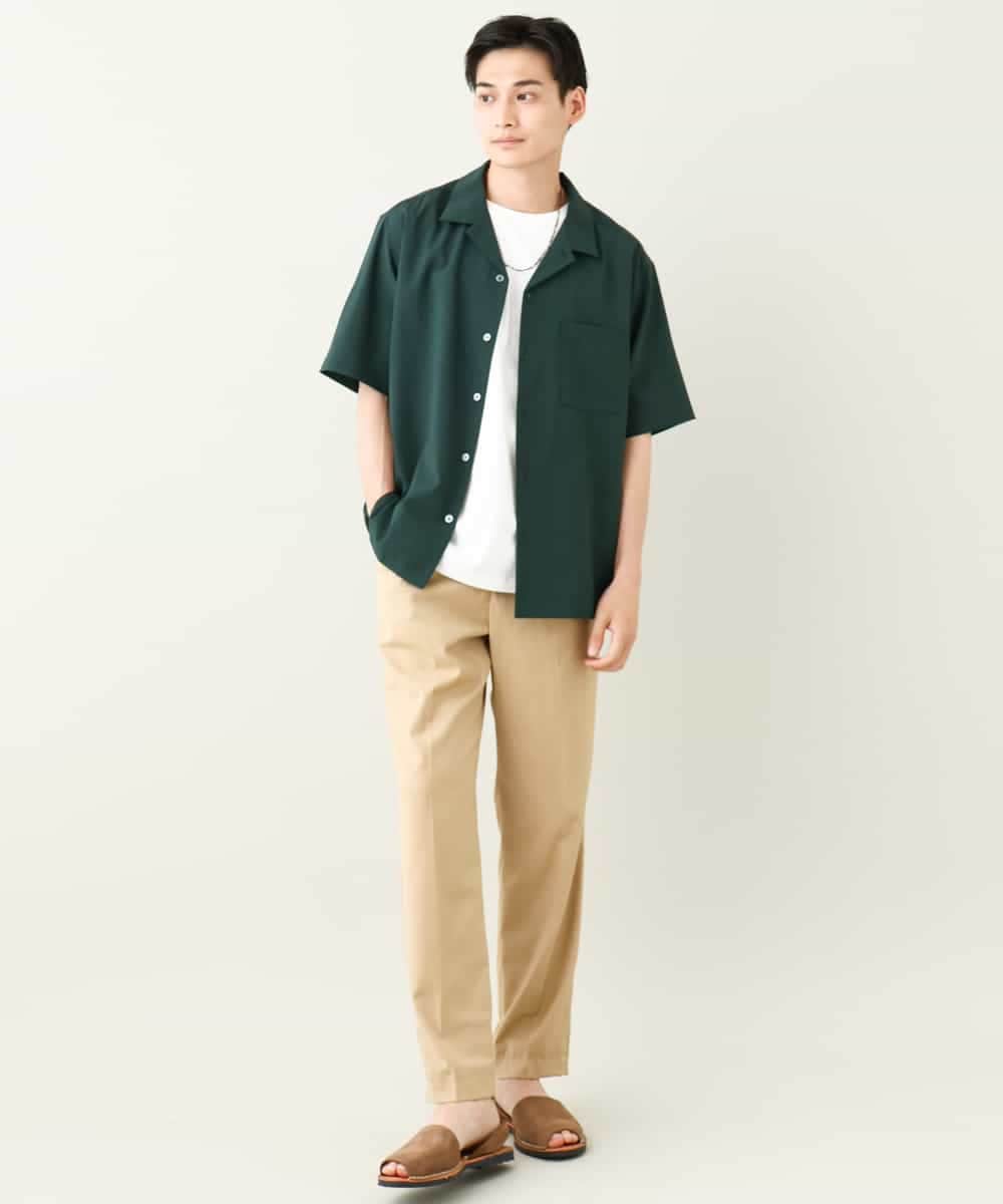 KHBHV78049 a.v.v MEN(アー・ヴェ・ヴェ) 【接触冷感】オープンカラーシャツ 5分袖（セットアップ可）リライトシリーズ3 ダークグレー