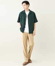 KHBHV78049 a.v.v MEN(アー・ヴェ・ヴェ) 【接触冷感】オープンカラーシャツ 5分袖（セットアップ可）リライトシリーズ3 ダークグレー