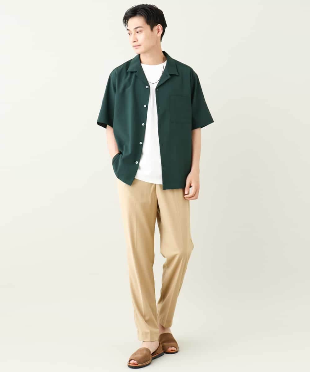KHBHV78049 a.v.v MEN(アー・ヴェ・ヴェ) 【接触冷感】オープンカラーシャツ 5分袖（セットアップ可）リライトシリーズ3 ダークグレー