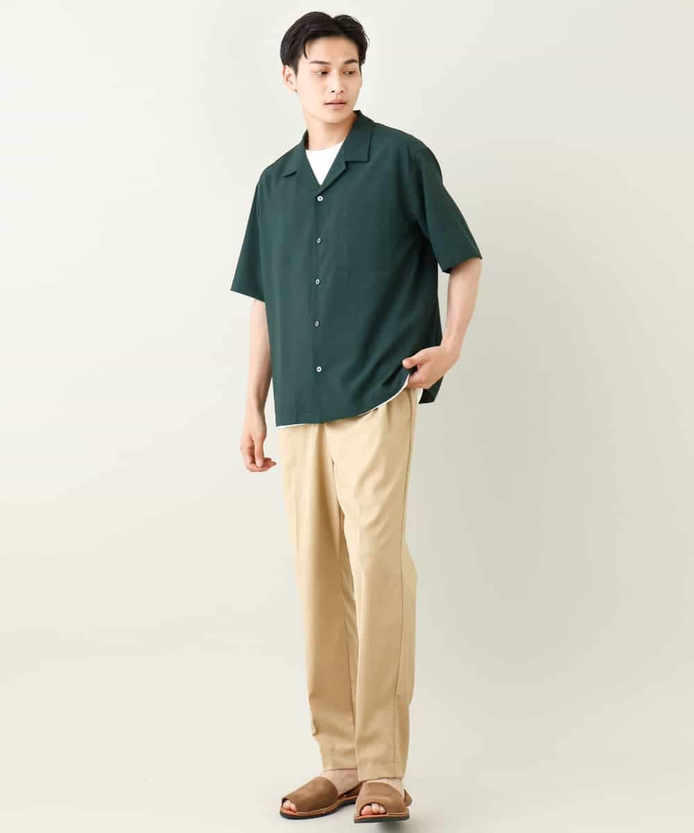 KHBHV78049 a.v.v MEN(アー・ヴェ・ヴェ) 【接触冷感】オープンカラーシャツ 5分袖（セットアップ可）リライトシリーズ3 ダークグレー