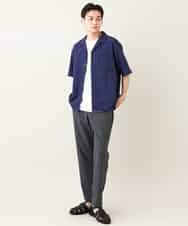 KHBHV78049 a.v.v MEN(アー・ヴェ・ヴェ) 【接触冷感】オープンカラーシャツ 5分袖（セットアップ可）リライトシリーズ3 ダークグレー