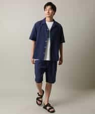 KHBHV78049 a.v.v MEN(アー・ヴェ・ヴェ) 【接触冷感】オープンカラーシャツ 5分袖（セットアップ可）リライトシリーズ3 ダークグレー