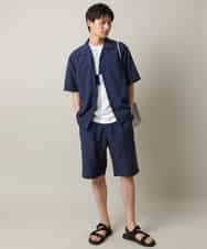 KHBHV78049 a.v.v MEN(アー・ヴェ・ヴェ) 【接触冷感】オープンカラーシャツ 5分袖（セットアップ可）リライトシリーズ3 ダークグレー