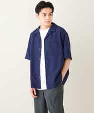 KHBHV78049 a.v.v MEN(アー・ヴェ・ヴェ) 【接触冷感】オープンカラーシャツ 5分袖（セットアップ可）リライトシリーズ3 ダークグレー