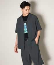 KHBHV78049 a.v.v MEN(アー・ヴェ・ヴェ) 【接触冷感】オープンカラーシャツ 5分袖（セットアップ可）リライトシリーズ3 ダークグレー
