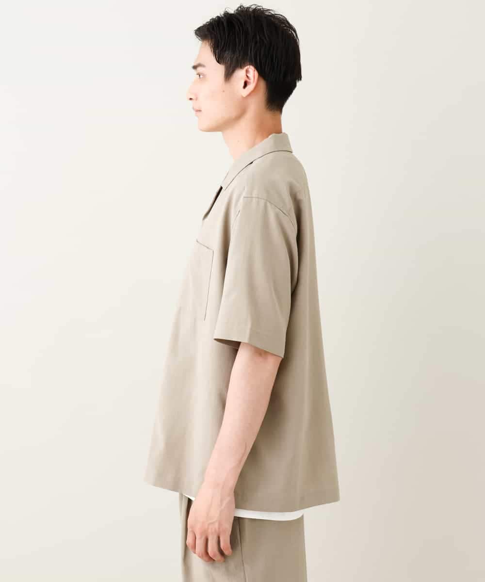 KHBHV78049 a.v.v MEN(アー・ヴェ・ヴェ) 【接触冷感】オープンカラーシャツ 5分袖（セットアップ可）リライトシリーズ3 ダークグレー