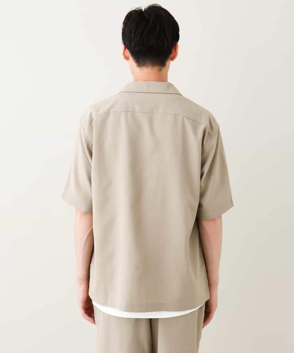 KHBHV78049 a.v.v MEN(アー・ヴェ・ヴェ) 【接触冷感】オープンカラーシャツ 5分袖（セットアップ可）リライトシリーズ3 ダークグレー