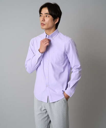 KHBJA01049 a.v.v MEN 【イージーケア/速乾/毛玉になりにくい】ボタンダウンオックスシャツ