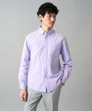 KHBJA01049 a.v.v MEN(アー・ヴェ・ヴェ) 【イージーケア/速乾/毛玉になりにくい】ボタンダウンオックスシャツ ラベンダー