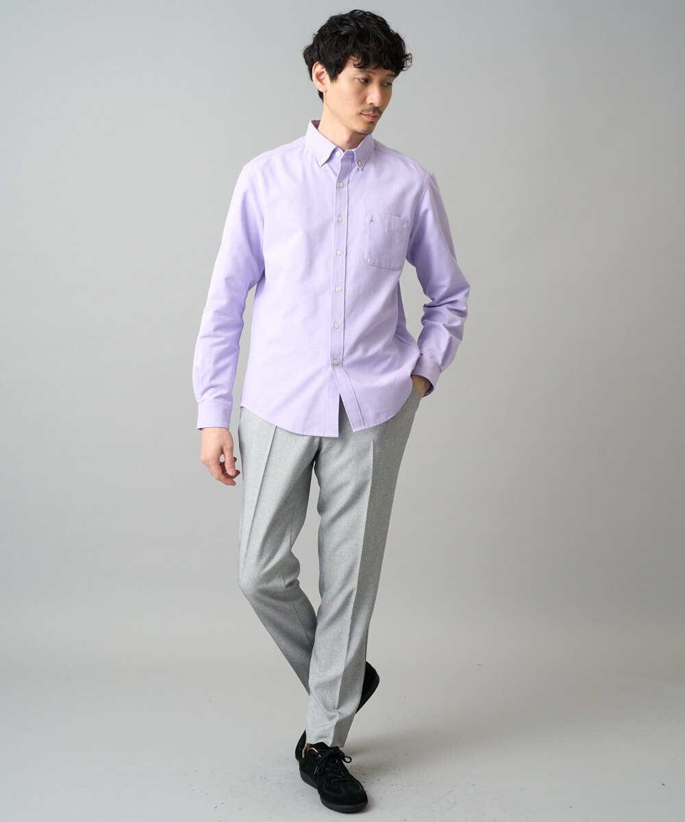 KHBJA01049 a.v.v MEN(アー・ヴェ・ヴェ) 【イージーケア/速乾/毛玉になりにくい】ボタンダウンオックスシャツ ホワイト