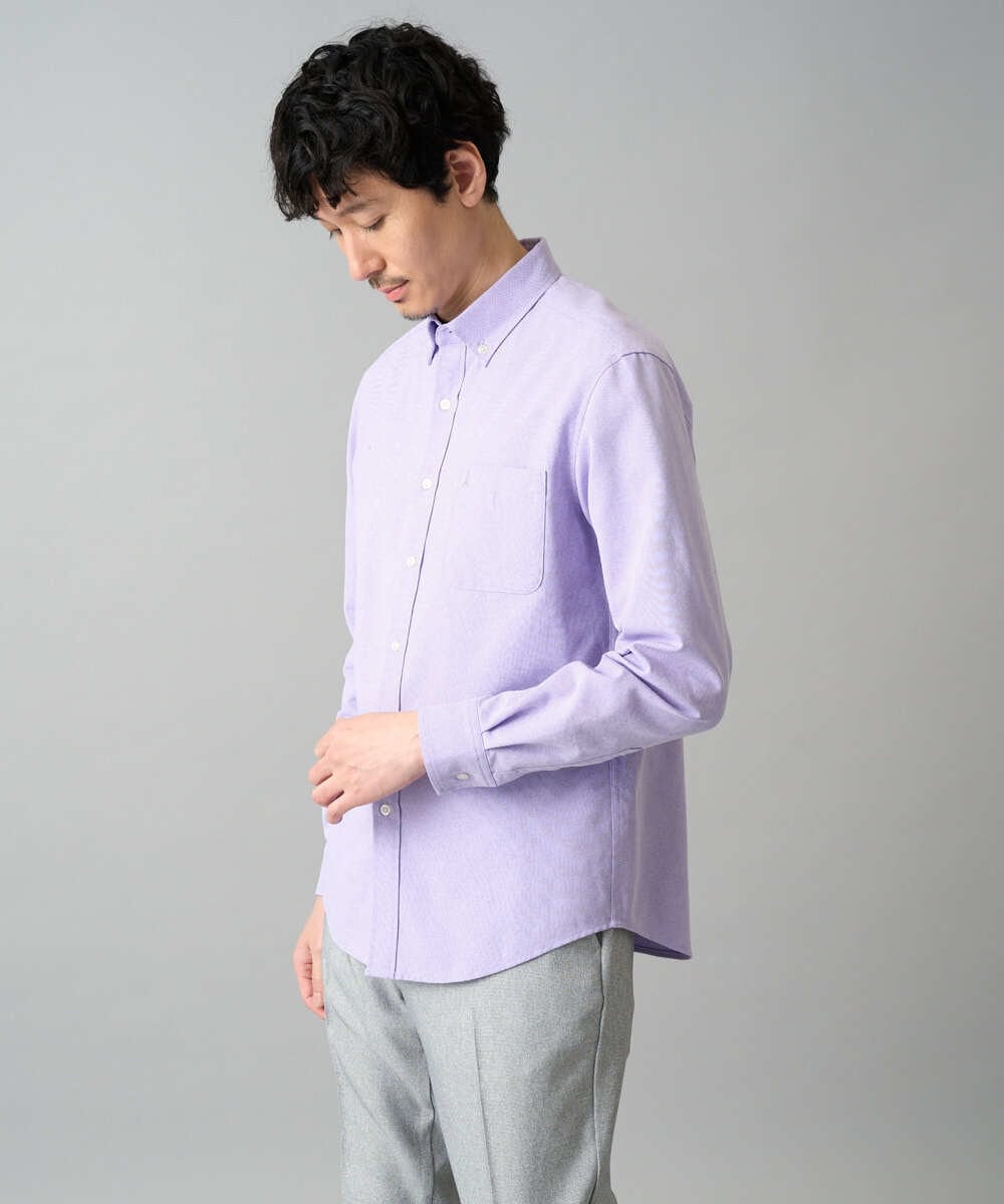 KHBJA01049 a.v.v MEN(アー・ヴェ・ヴェ) 【イージーケア/速乾/毛玉になりにくい】ボタンダウンオックスシャツ ホワイト