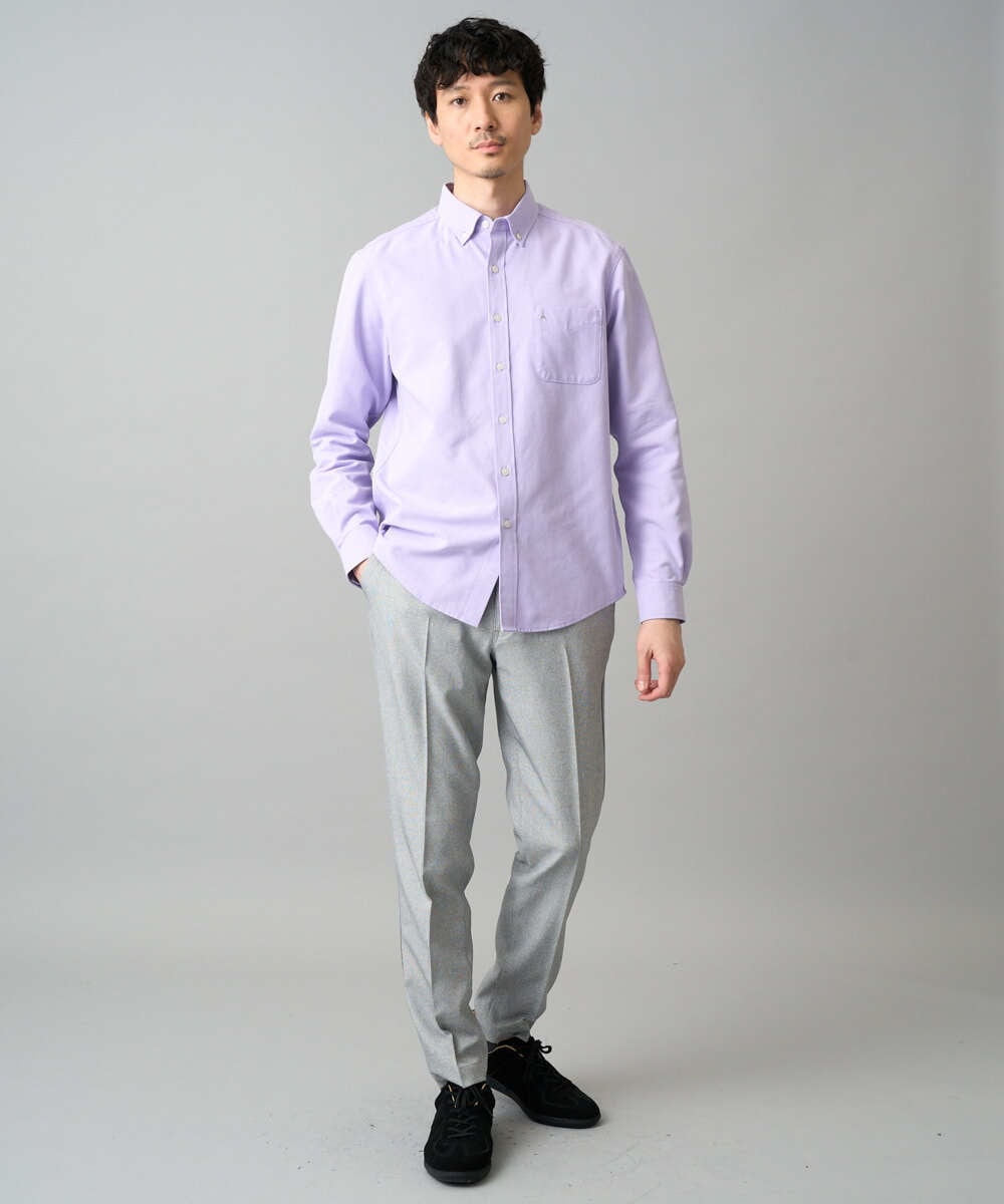 KHBJA01049 a.v.v MEN(アー・ヴェ・ヴェ) 【イージーケア/速乾/毛玉になりにくい】ボタンダウンオックスシャツ ホワイト