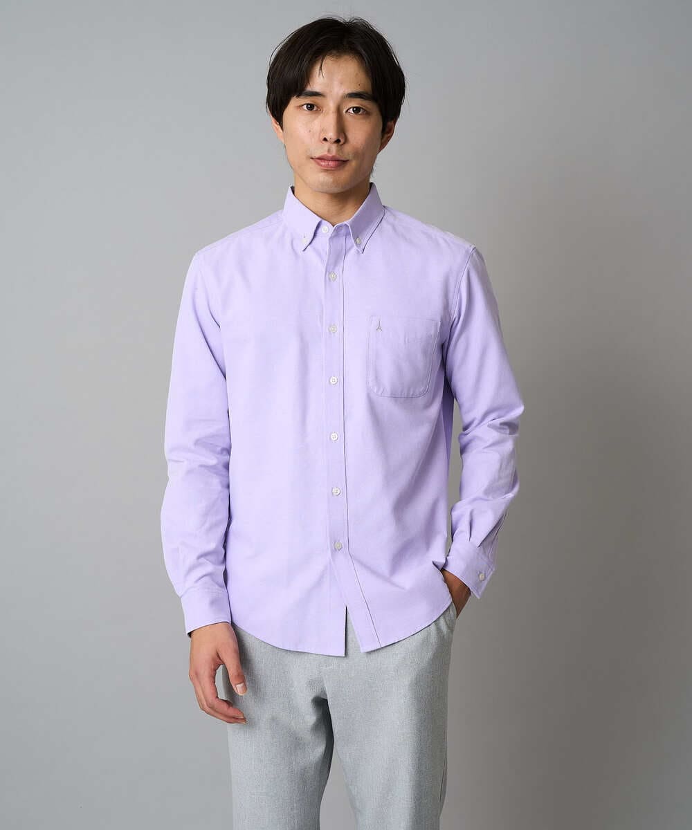 KHBJA01049 a.v.v MEN(アー・ヴェ・ヴェ) 【イージーケア/速乾/毛玉になりにくい】ボタンダウンオックスシャツ ホワイト