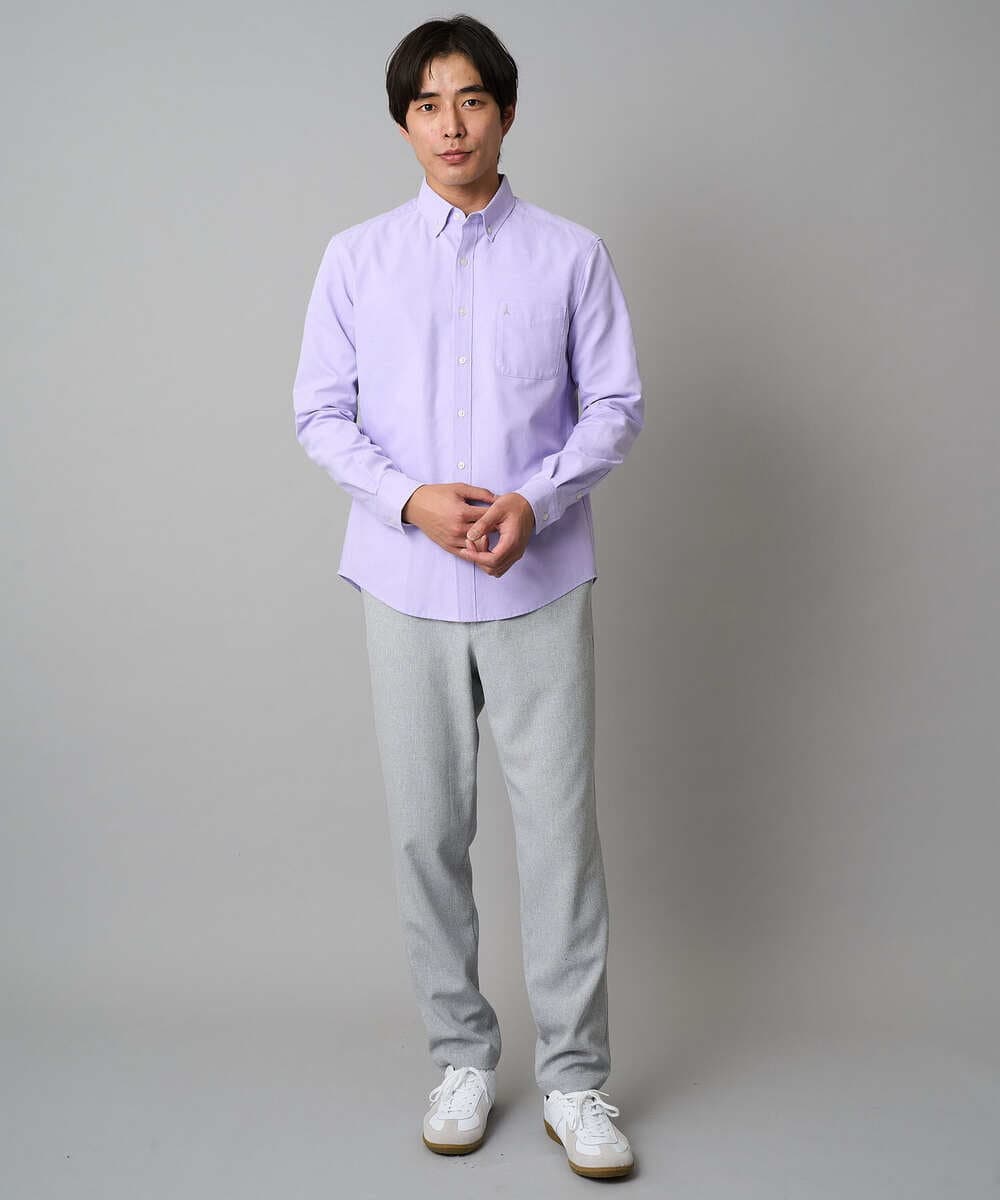 KHBJA01049 a.v.v MEN(アー・ヴェ・ヴェ) 【イージーケア/速乾/毛玉になりにくい】ボタンダウンオックスシャツ ホワイト