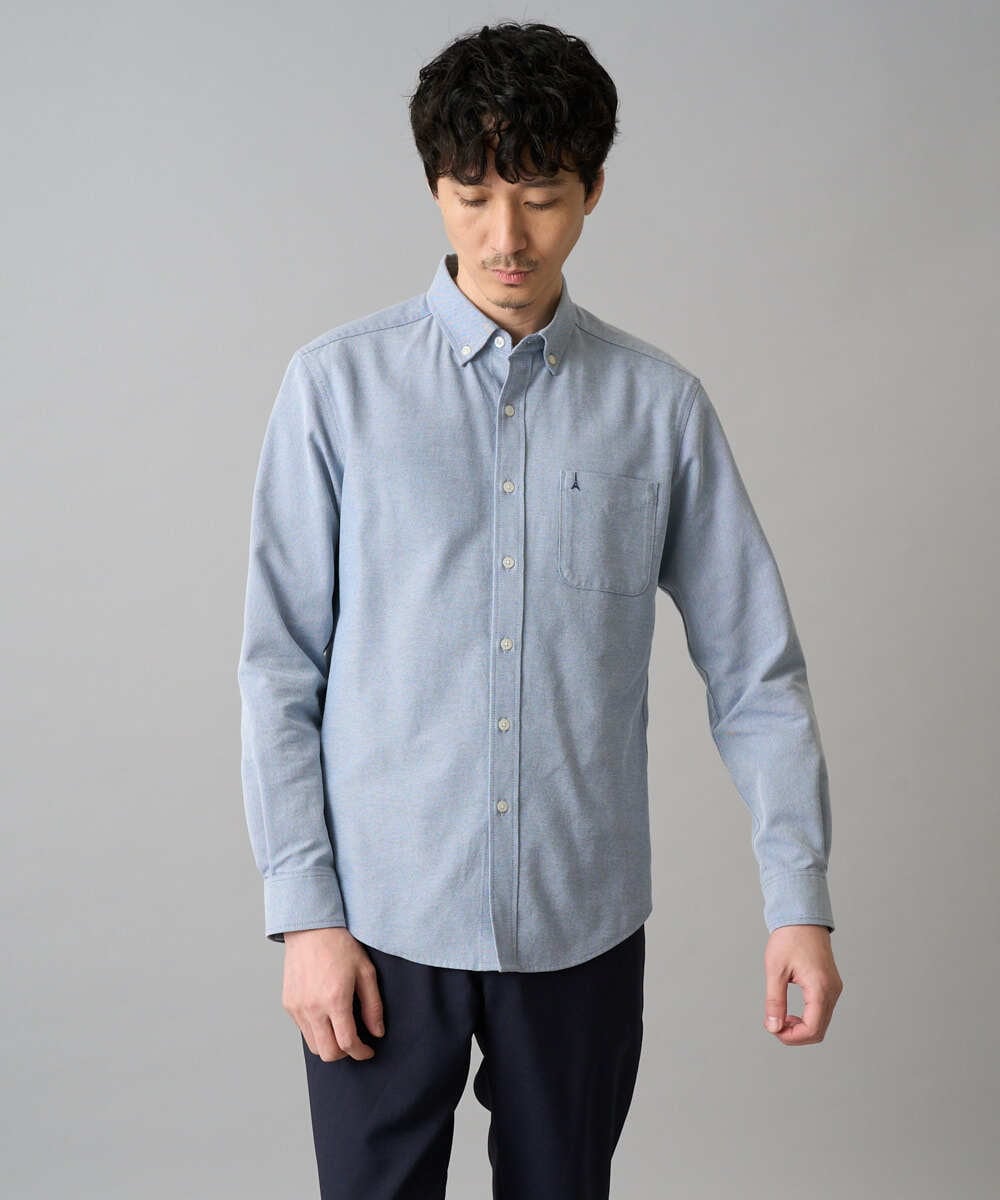 KHBJA01049 a.v.v MEN(アー・ヴェ・ヴェ) 【イージーケア/速乾/毛玉になりにくい】ボタンダウンオックスシャツ ホワイト