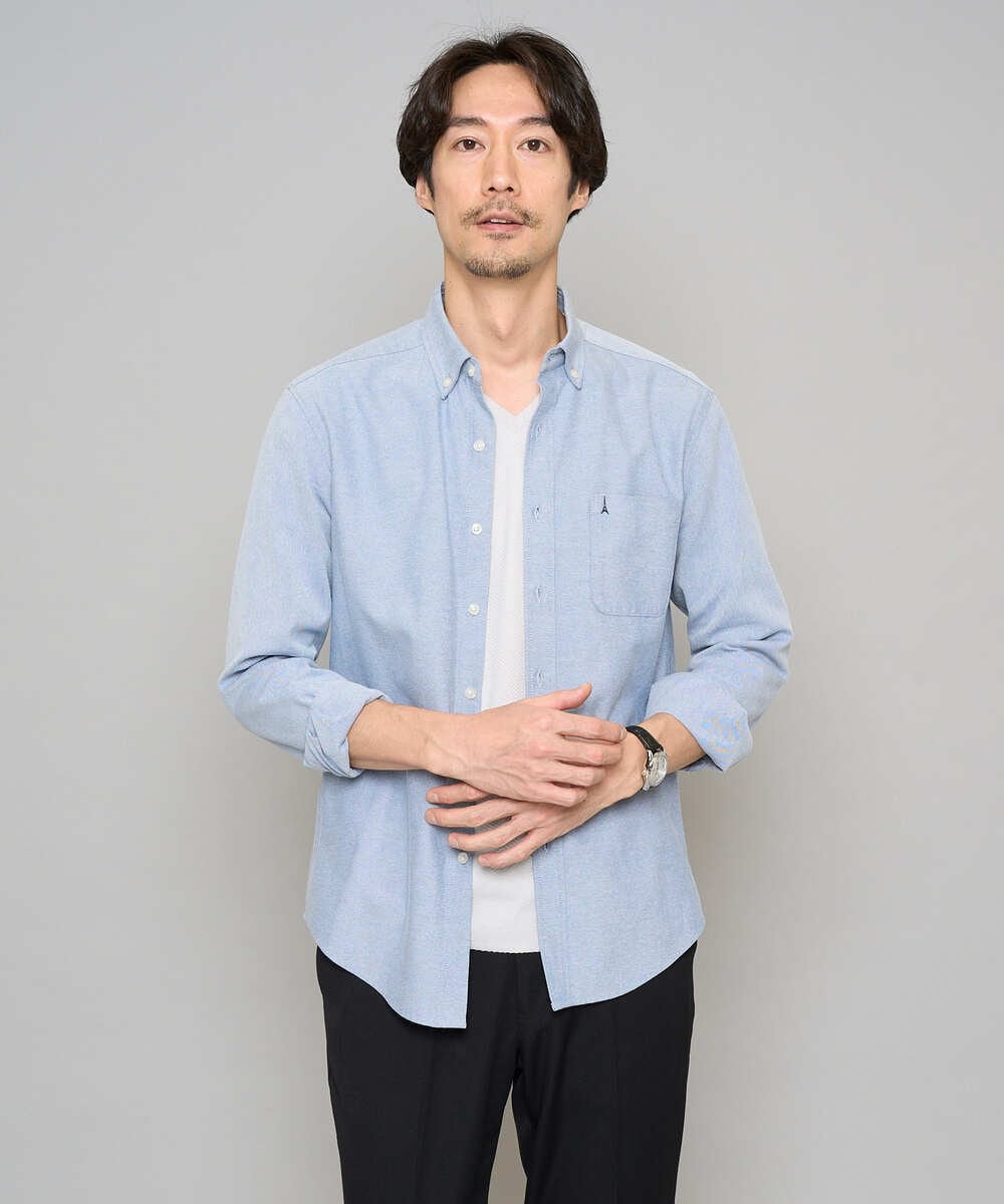 KHBJA01049 a.v.v MEN(アー・ヴェ・ヴェ) 【イージーケア/速乾/毛玉になりにくい】ボタンダウンオックスシャツ ホワイト