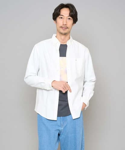 KHBJA01049 a.v.v MEN 【イージーケア/速乾/毛玉になりにくい】ボタンダウンオックスシャツ