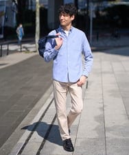 KHBJA01049 a.v.v MEN(アー・ヴェ・ヴェ) 人気No1シャツ【イージーケア/速乾/毛玉になりにくい】ボタンダウンオックスシャツ ホワイト