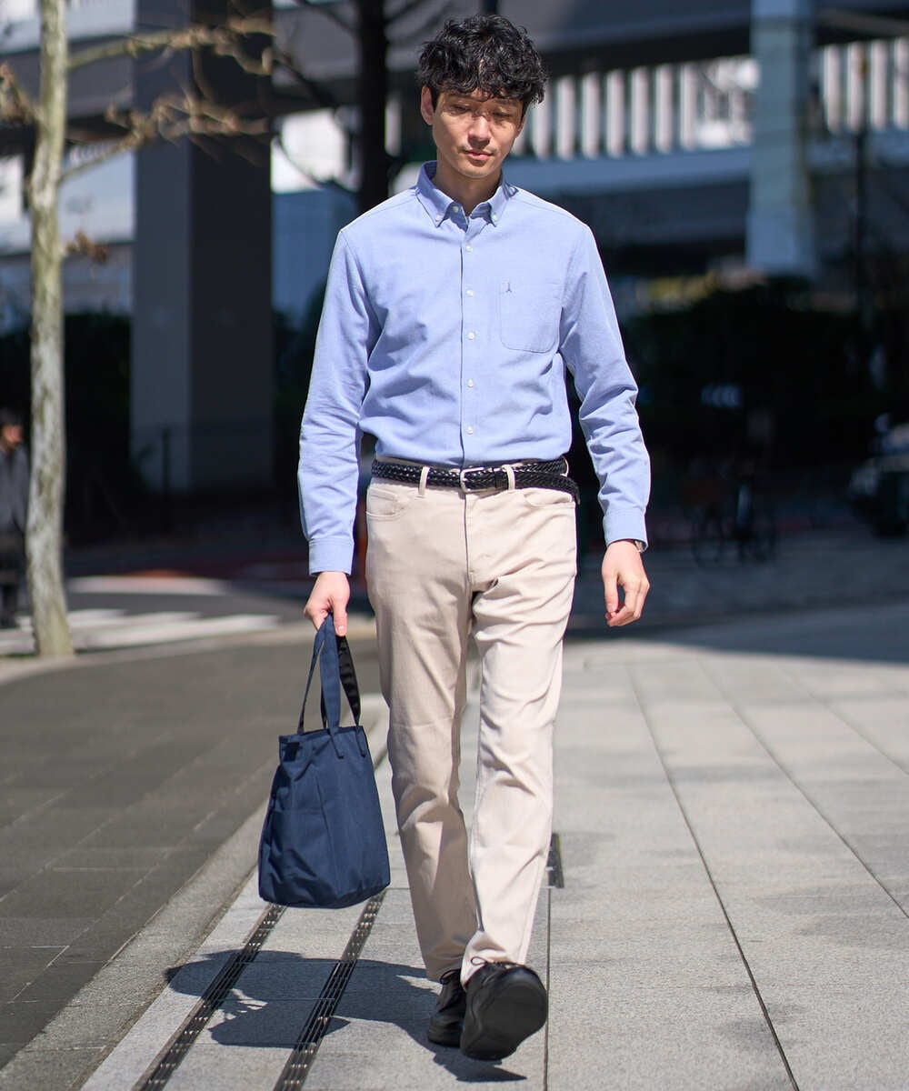 KHBJA01049 a.v.v MEN(アー・ヴェ・ヴェ) 人気No1シャツ【イージーケア/速乾/毛玉になりにくい】ボタンダウンオックスシャツ ホワイト