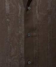 KHBJA08069 a.v.v MEN(アー・ヴェ・ヴェ) 【イージーケア/速乾】カラミストライプワイドシルエットシャツ【洗濯機で洗える】 ダークグレー