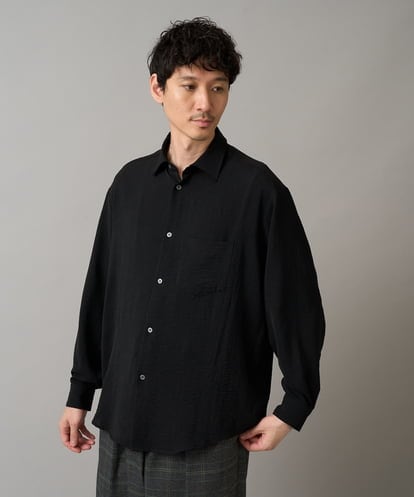 KHBJA13064 a.v.v MEN ワッシャーストレッチワイドシルエットシャツ