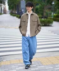 KHBJA16064 a.v.v MEN(アー・ヴェ・ヴェ) 【イージーケア/シワになりにくい】ダブルポケットシャツ 秋リライト【洗濯機で洗える/ストレッチ】 ダークグレー