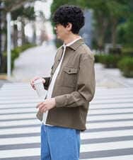 KHBJA16064 a.v.v MEN(アー・ヴェ・ヴェ) 【イージーケア/シワになりにくい】ダブルポケットシャツ 秋リライト【洗濯機で洗える/ストレッチ】 ダークグレー