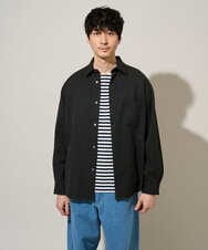 KHBJA17054 a.v.v MEN(アー・ヴェ・ヴェ) 春先の軽い羽織に【イージーケア/シワになりにくい】ワイドシルエットシャツ リライト【洗濯機で洗える/ストレッチ】 ダークグレー