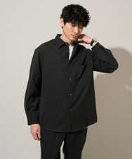 KHBJA17054 a.v.v MEN(アー・ヴェ・ヴェ) 春先の軽い羽織に【イージーケア/シワになりにくい】ワイドシルエットシャツ リライト【洗濯機で洗える/ストレッチ】 ダークグレー