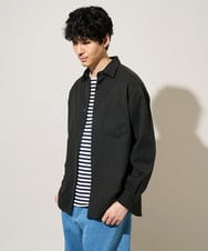 KHBJA17054 a.v.v MEN(アー・ヴェ・ヴェ) 春先の軽い羽織に【イージーケア/シワになりにくい】ワイドシルエットシャツ リライト【洗濯機で洗える/ストレッチ】 ダークグレー