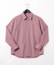 KHBJD65069 a.v.v MEN(アー・ヴェ・ヴェ) 【イージーケア/洗濯機で洗える/シワになりにくい/ストレッチ】ワンサイズピンストライプドルマンシャツ ピンク