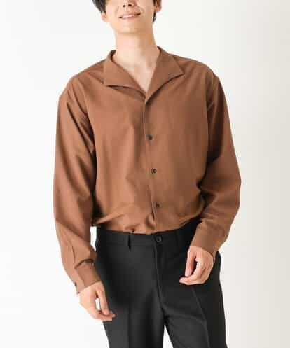 KHBJP12059 a.v.v MEN ストレッチスタンドカラーシャツ
