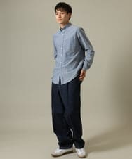 KHBJV01044 a.v.v MEN(アー・ヴェ・ヴェ) 【累計2万枚販売】エッフェル塔刺繍オックスボタンダウンシャツ ライトブラウン