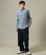 KHBJV01044 a.v.v MEN(アー・ヴェ・ヴェ) 【累計2万枚販売】エッフェル塔刺繍オックスボタンダウンシャツ ライトブラウン