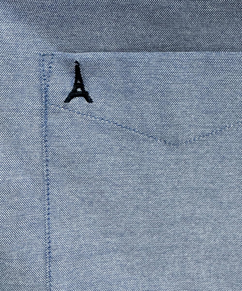 KHBJV01044 a.v.v MEN(アー・ヴェ・ヴェ) 【累計2万枚販売】エッフェル塔刺繍オックスボタンダウンシャツ ライトブラウン