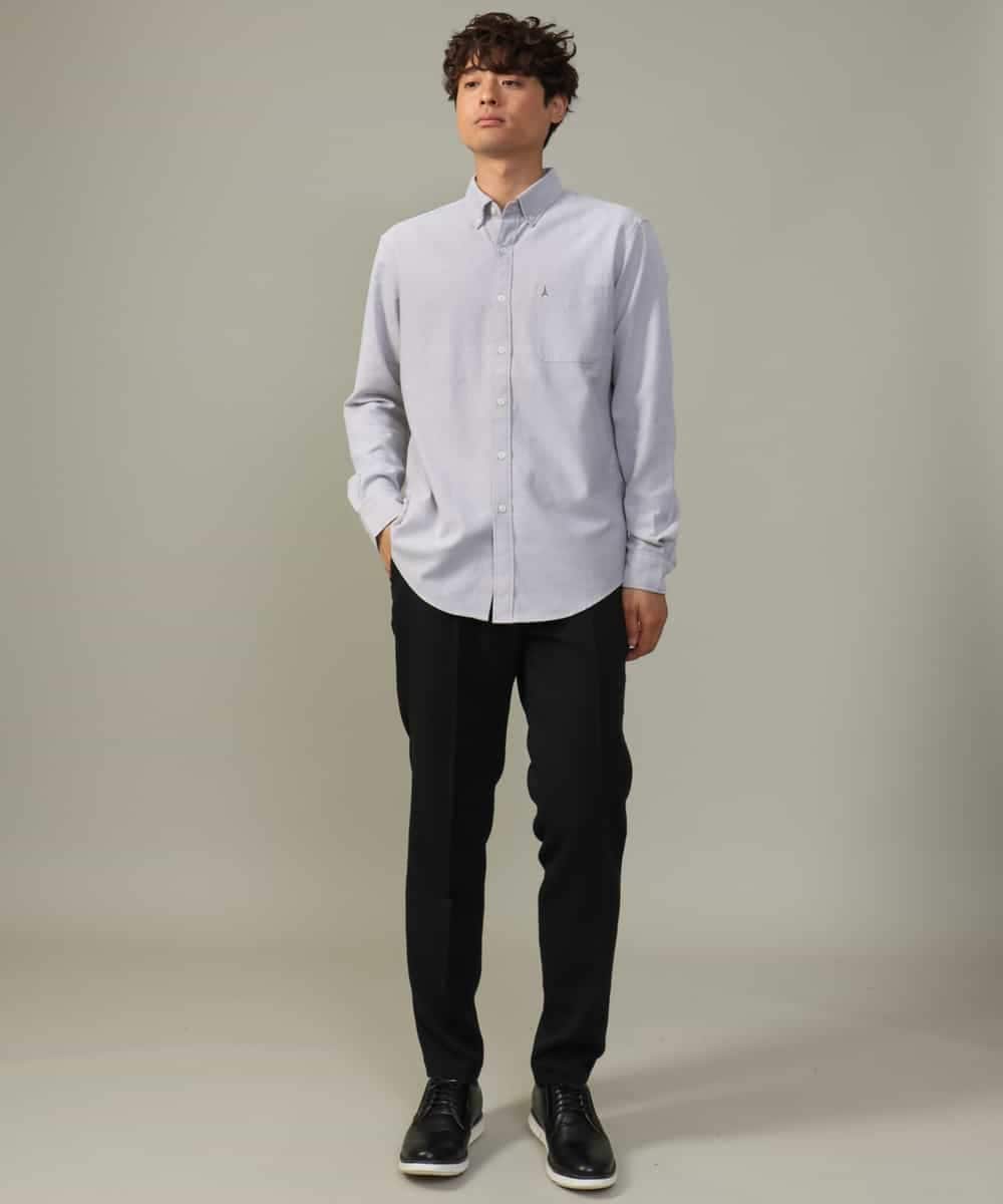 KHBJV01044 a.v.v MEN(アー・ヴェ・ヴェ) 【累計2万枚販売】エッフェル塔刺繍オックスボタンダウンシャツ ライトブラウン