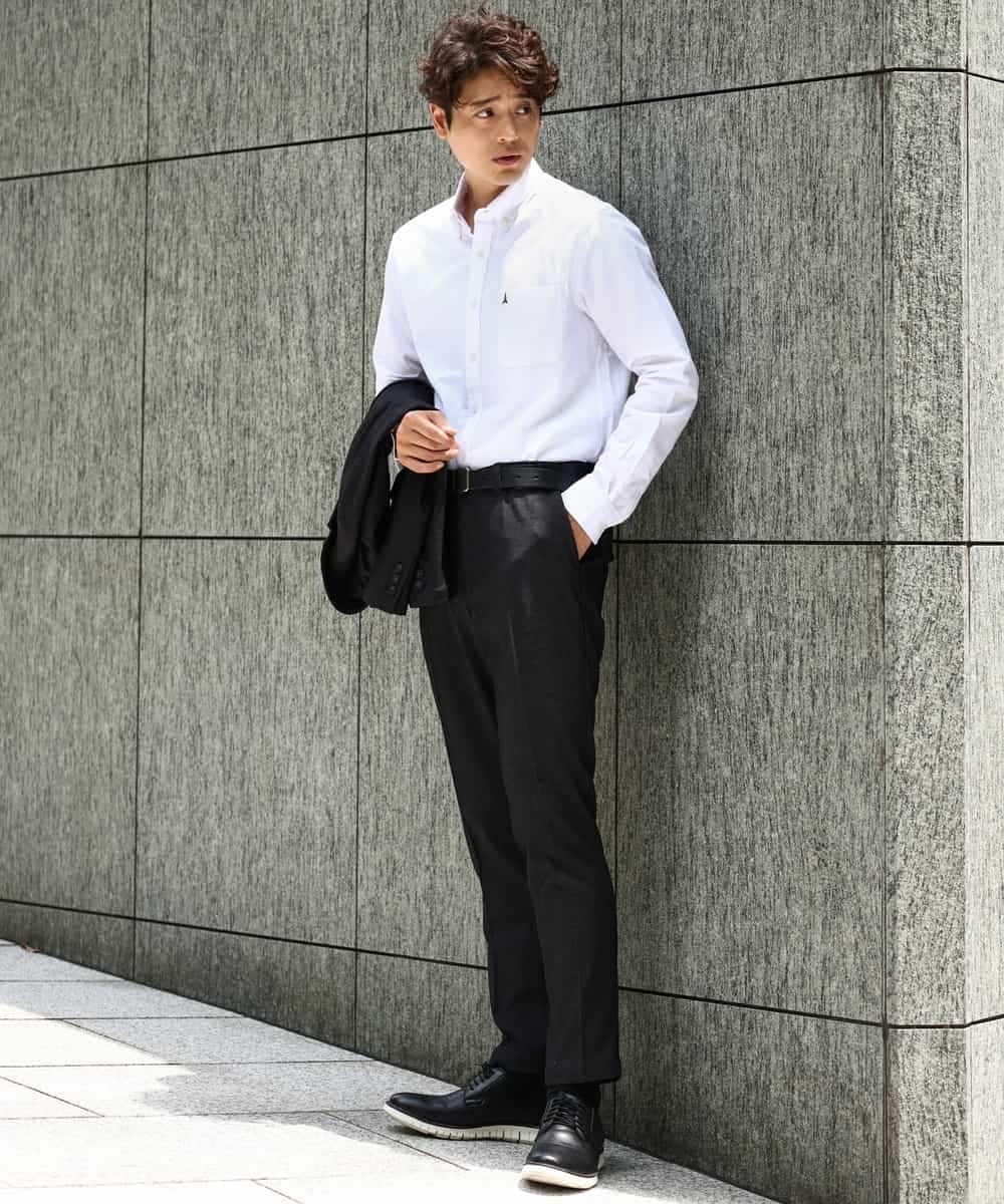 KHBJV01044 a.v.v MEN(アー・ヴェ・ヴェ) 【累計2万枚販売】エッフェル塔刺繍オックスボタンダウンシャツ ライトブラウン