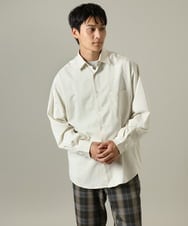 KHBJV13059 a.v.v MEN(アー・ヴェ・ヴェ) 【イージーケア/毛玉になりづらい】ワイドシルエットシャツ グリーン