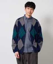 KHBKD21069 a.v.v MEN(アー・ヴェ・ヴェ) ＼上品に整う、大人のシャツ／ ヘリンボーンダブルフェイスシャツ【洗濯機で洗える/毛玉になりにくい】 グレー