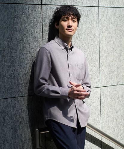 KHBLA20049 a.v.v MEN 【イージーケア/累計1.5万枚】サンライト起毛ストレッチシャツ【洗濯機で洗える/蓄熱保湿】
