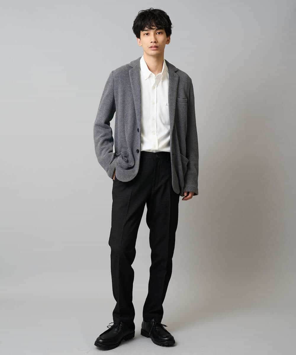 KHBLA20049 a.v.v MEN(アー・ヴェ・ヴェ) 【イージーケア/累計1.5万枚】サンライト起毛ストレッチシャツ【洗濯機で洗える/蓄熱保湿】 ホワイト