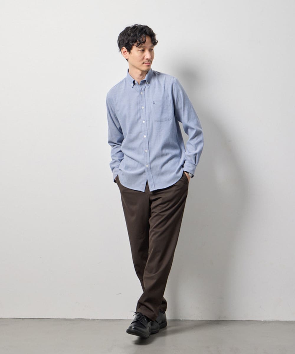 KHBLD20054 a.v.v MEN(アー・ヴェ・ヴェ) ＼大人気シャツに暖かさをプラス／サンライト起毛ストレッチ【蓄熱保温/イージーケア/洗濯機で洗える/微起毛/ストレッチ】 ホワイト