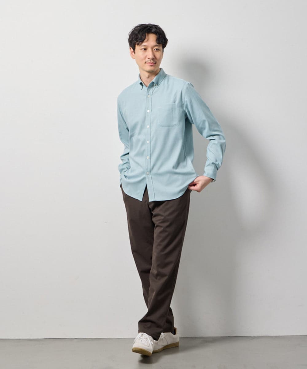KHBLD20054 a.v.v MEN(アー・ヴェ・ヴェ) ＼大人気シャツに暖かさをプラス／サンライト起毛ストレッチ【蓄熱保温/イージーケア/洗濯機で洗える/微起毛/ストレッチ】 ホワイト